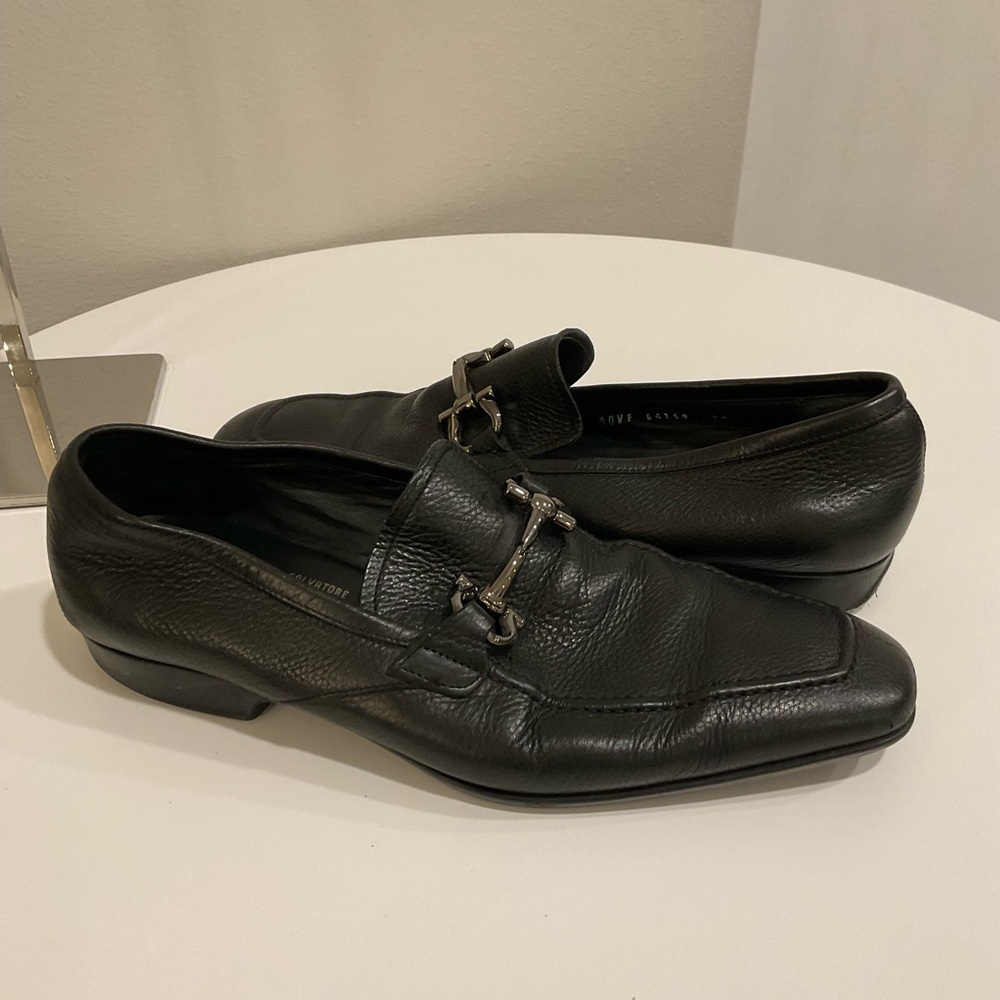 Salvatore Ferragamo Gancini Logo Leather Loafers